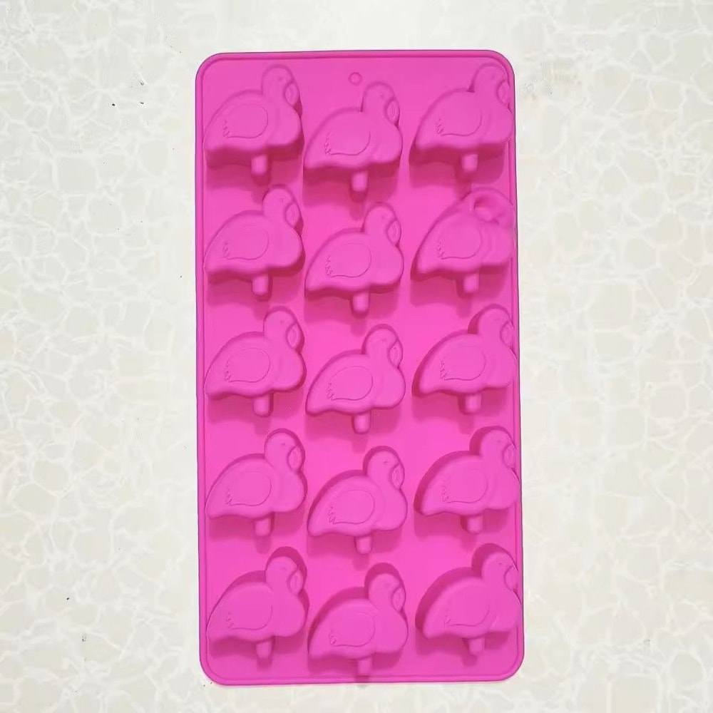 Hawaiian Cactus Pineapple Flamingo Silicone Ice Cube Tray Food Grade Flexible Ice Mold 5