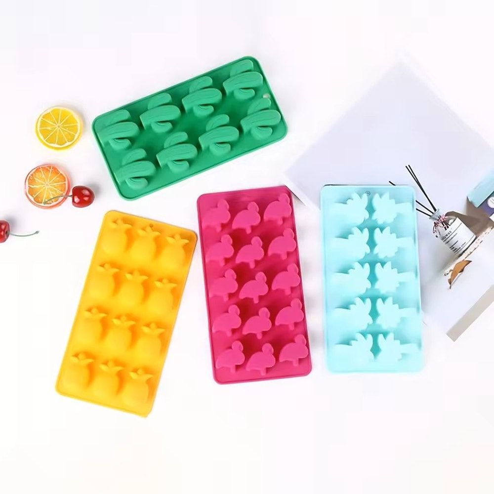 Hawaiian Cactus Pineapple Flamingo Silicone Ice Cube Tray Food Grade Flexible Ice Mold 1