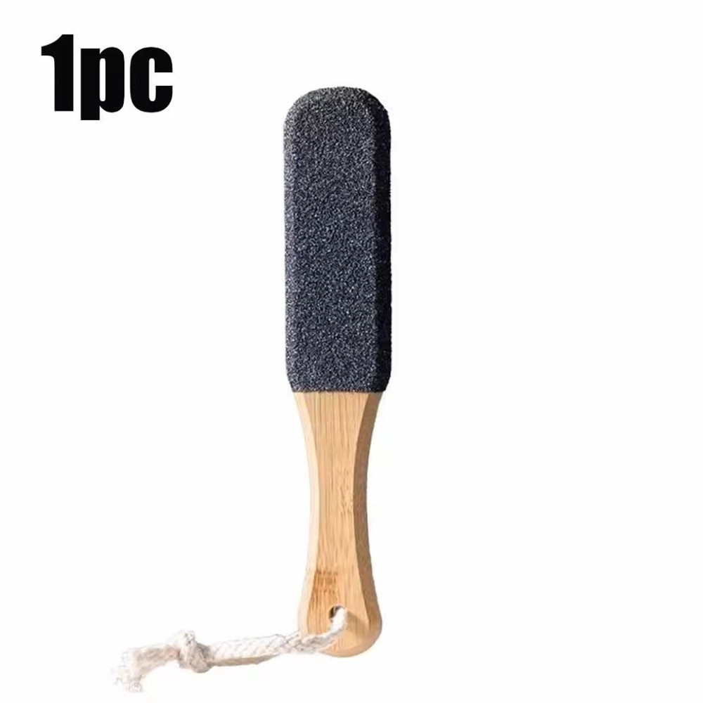 Bamboo Handle Foot File Natural Pumice Stone Pedicure Tool For Callus And Dead Skin Removal 3