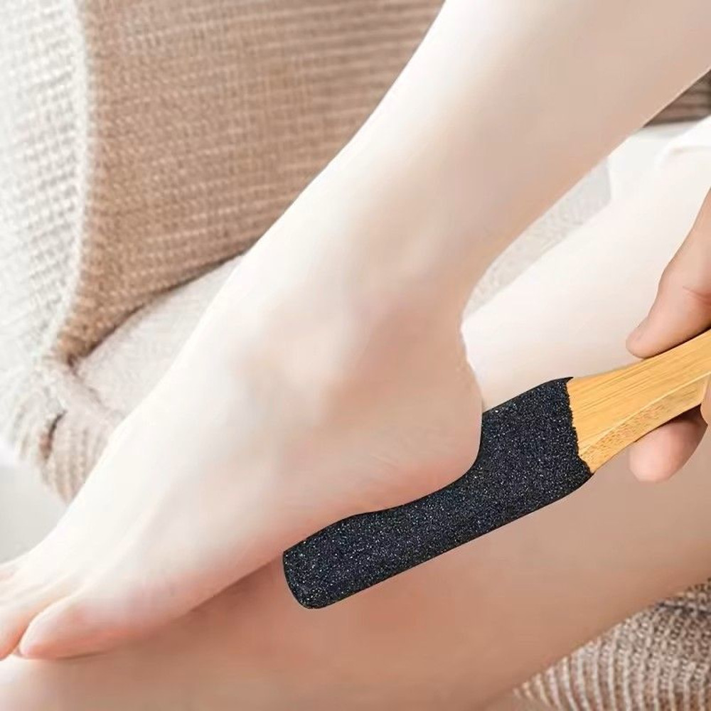Bamboo Handle Foot File Natural Pumice Stone Pedicure Tool For Callus And Dead Skin Removal 1