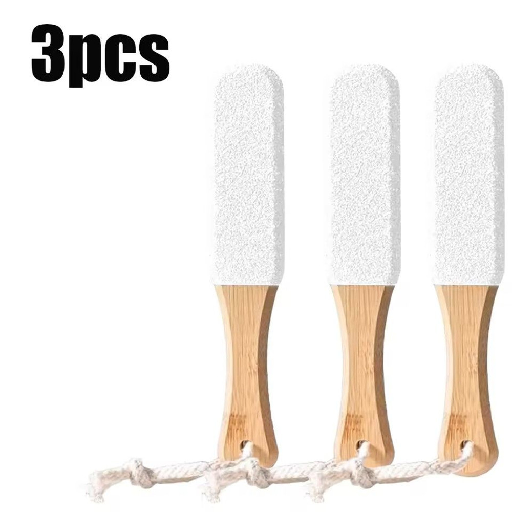 Bamboo Handle Foot File Natural Pumice Stone Pedicure Tool For Callus And Dead Skin Removal 6