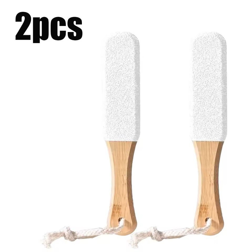 Bamboo Handle Foot File Natural Pumice Stone Pedicure Tool For Callus And Dead Skin Removal 4