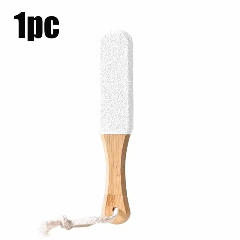 Bamboo Handle Foot File Natural Pumice Stone Pedicure Tool For Callus And Dead Skin Removal 2
