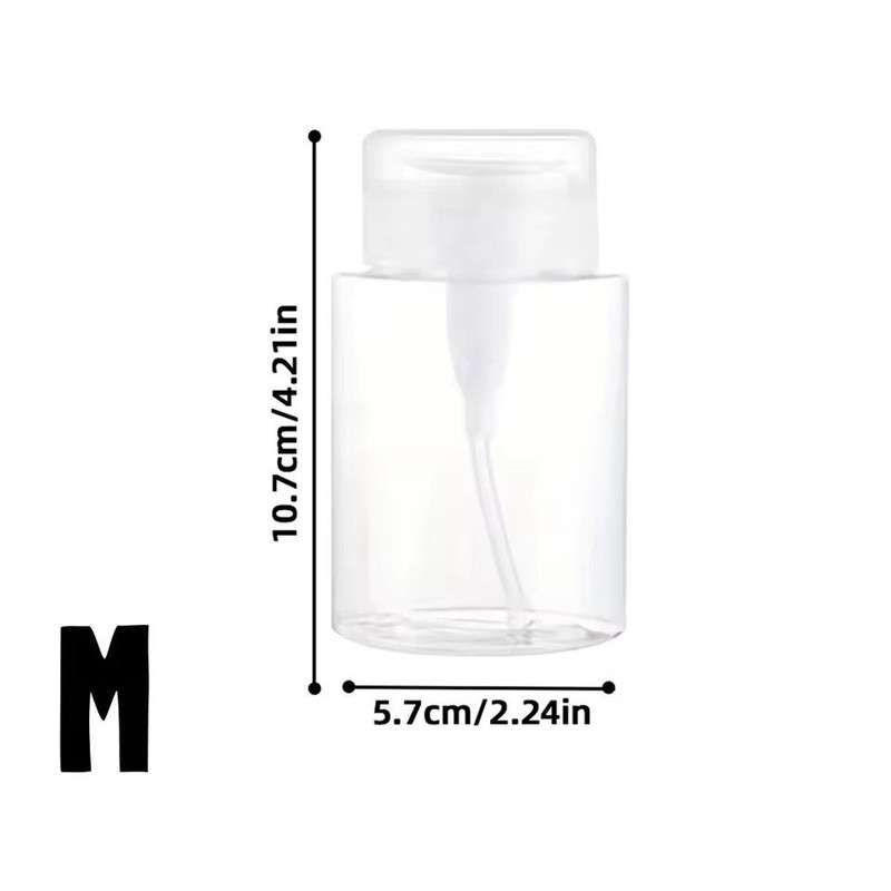 Transparent PushDown Pump Bottle Refillable Dispenser For Makeup Nail Polish Remover Travel Use 15