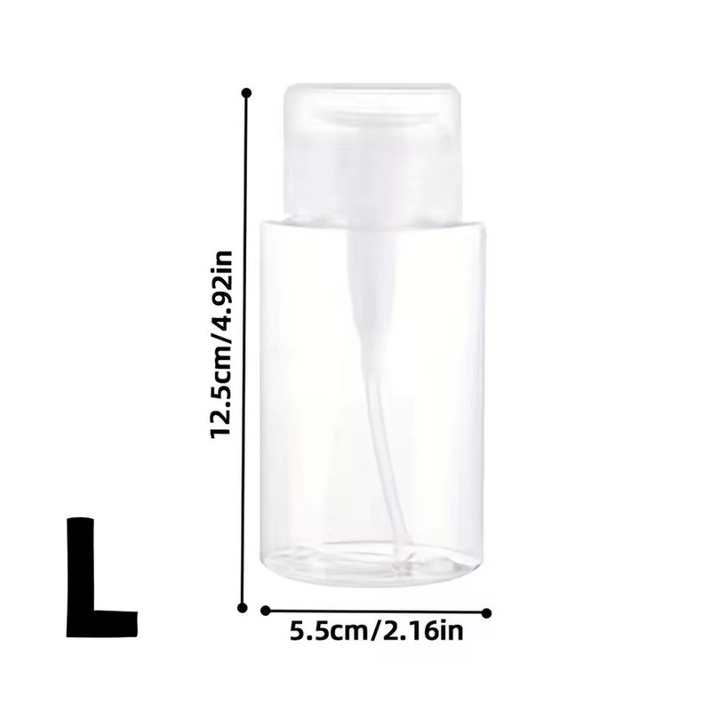 Transparent PushDown Pump Bottle Refillable Dispenser For Makeup Nail Polish Remover Travel Use 16