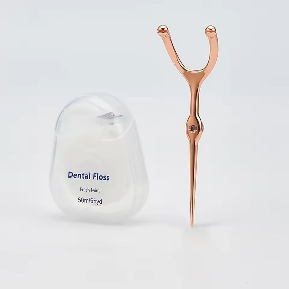 Stainless Steel Toothpick And Reusable Y Shape Flossing Holder Portable Eco Friendly Teeth Cleaning 5