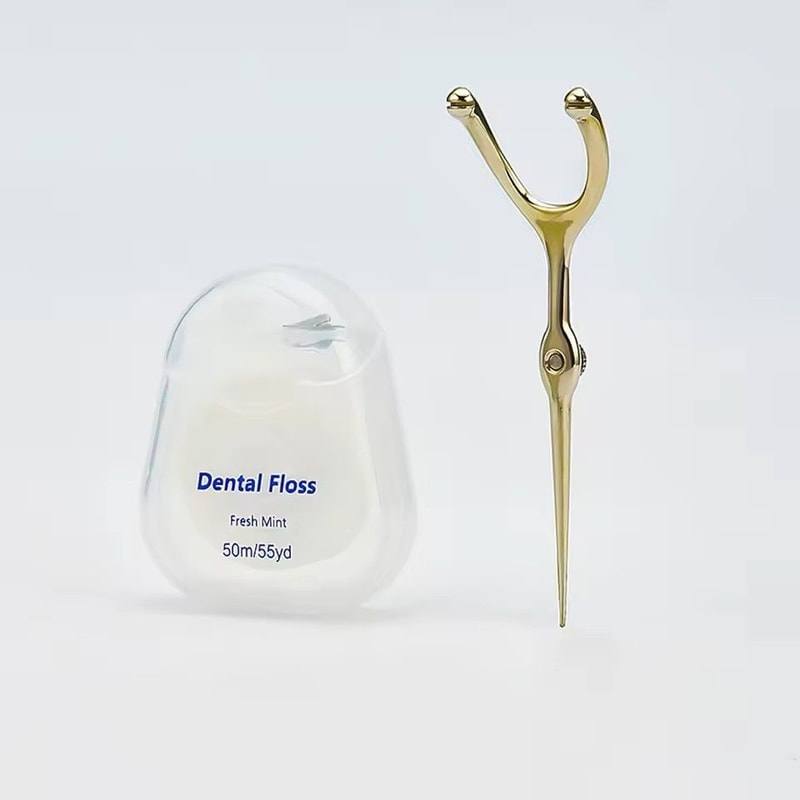 Stainless Steel Toothpick And Reusable Y Shape Flossing Holder Portable Eco Friendly Teeth Cleaning 6