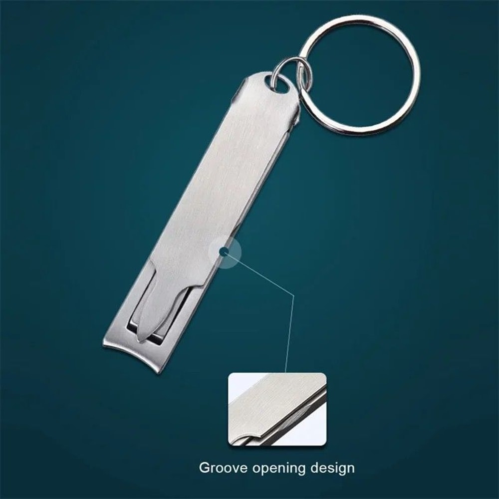 Compact Foldable Nail Clippers Portable Fingernail Cutter With Key Chain Manicure Tool 3