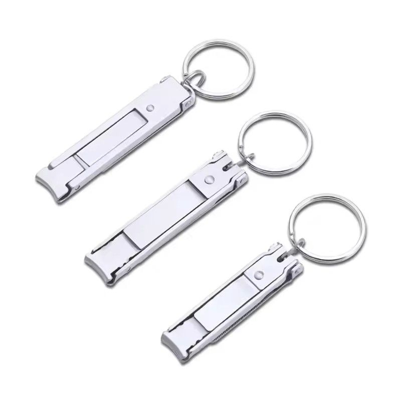 Compact Foldable Nail Clippers Portable Fingernail Cutter With Key Chain Manicure Tool 2