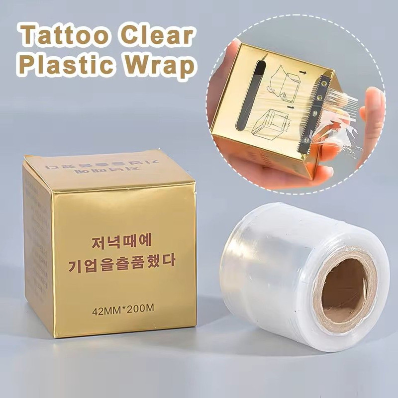 200M Tattoo Clear Plastic Wrap Microblading Film For Permanent Makeup And Eyebrow Tattoo Protection 0