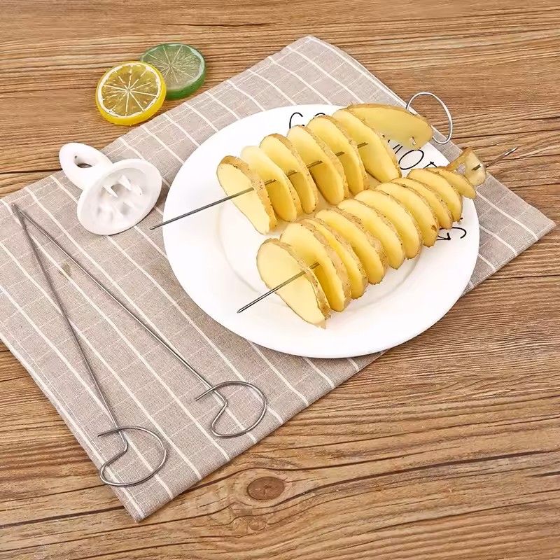 Rotating Spiral Potato Slicer Set Stainless Steel Twisted Fries Cutter Creative Veggie Spiralizer 4