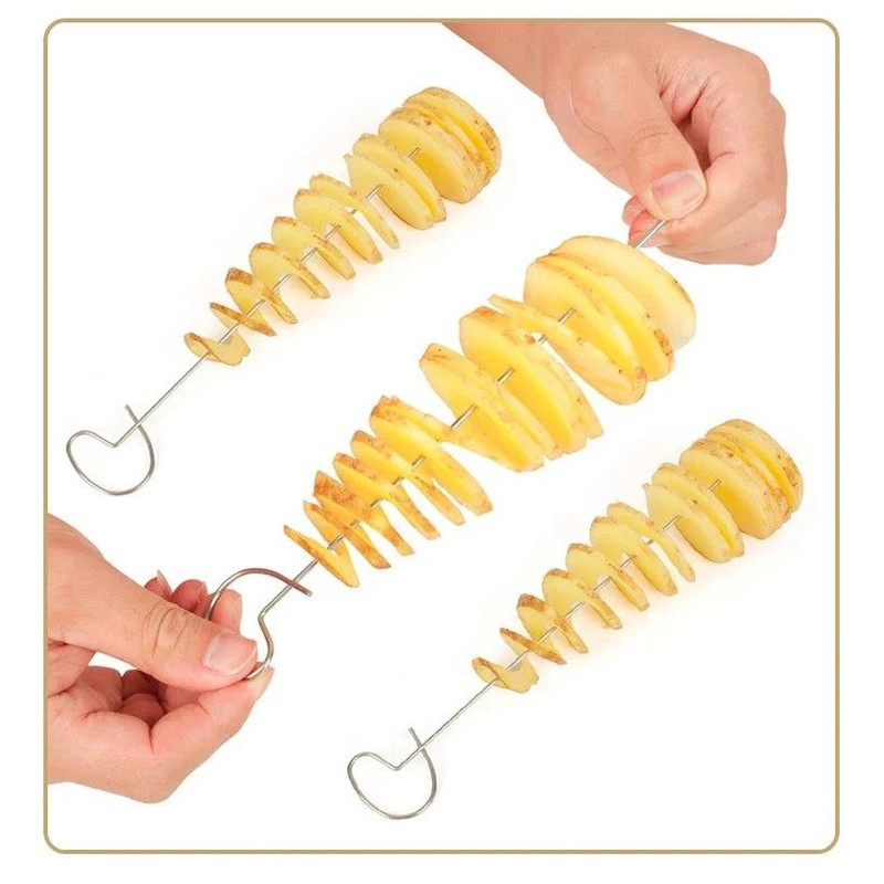 Whirlwind Potato Spiral Cutter Potato Tower Maker Vegetable Spiral Slicer Creative Kitchen Gadge 7