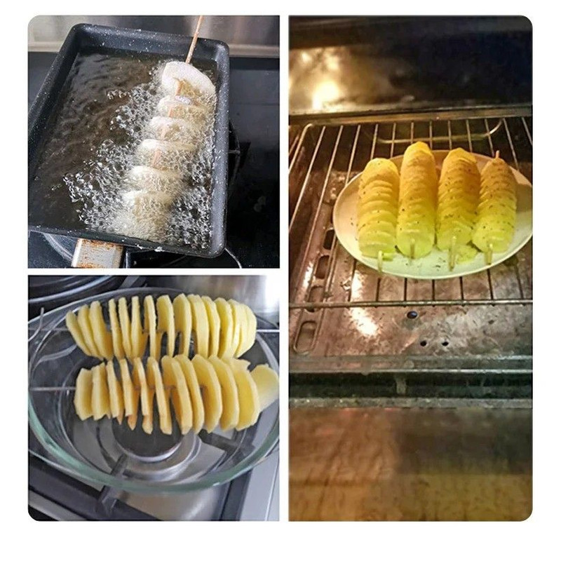 Whirlwind Potato Spiral Cutter Potato Tower Maker Vegetable Spiral Slicer Creative Kitchen Gadge 4