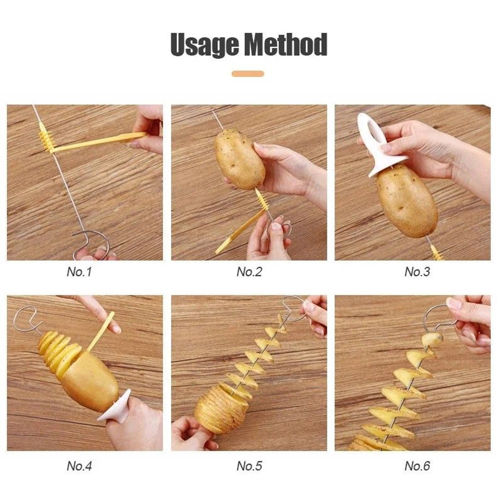 Whirlwind Potato Spiral Cutter Potato Tower Maker Vegetable Spiral Slicer Creative Kitchen Gadge 1