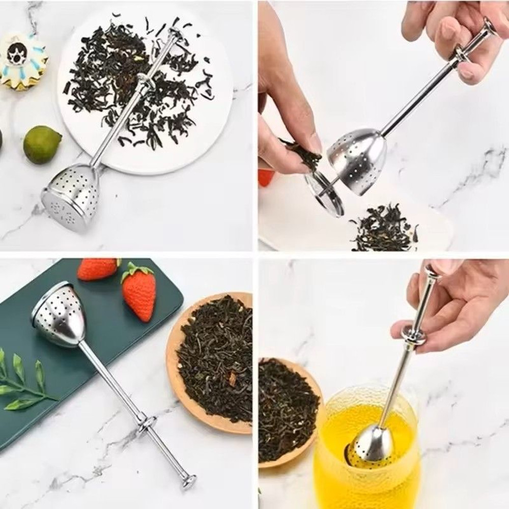 304 Stainless Steel Tea Infuser Spoon Fine Mesh LooseLeaf Tea Strainer Filter Reusable Teaware 2