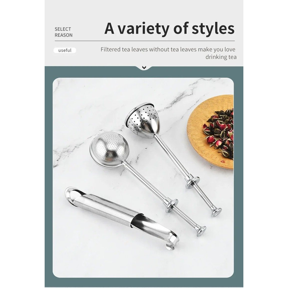 304 Stainless Steel Tea Infuser Spoon Fine Mesh LooseLeaf Tea Strainer Filter Reusable Teaware 4