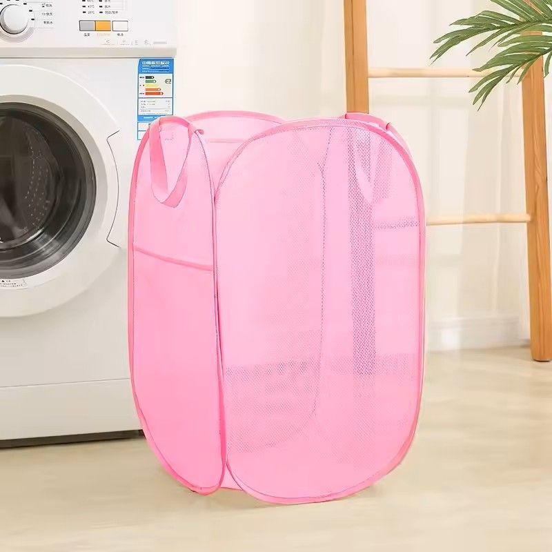 Horizontal Foldable Laundry Basket Mesh Cloth Breathable Laundry Hamper Large Capacity Storage Bask 12