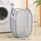 Horizontal Foldable Laundry Basket Mesh Cloth Breathable Laundry Hamper Large Capacity Storage Bask 13