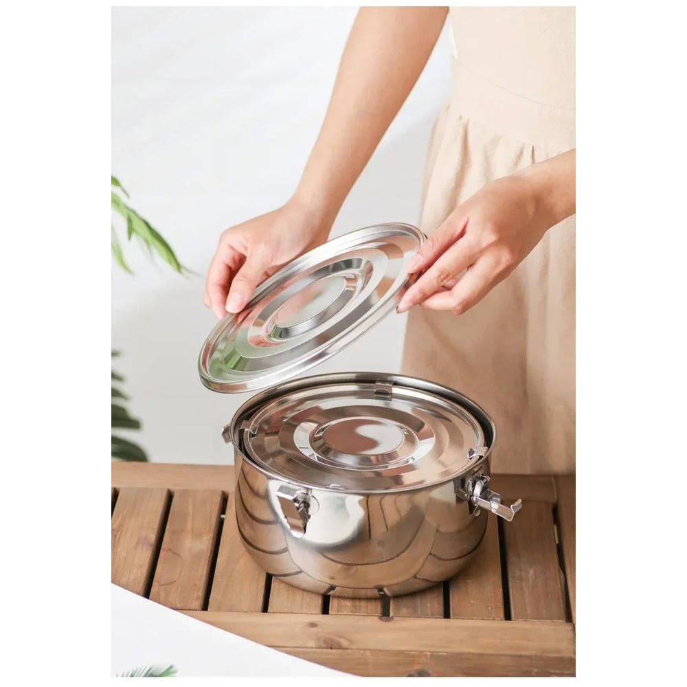 304 Stainless Steel Microwave Lunch Box Anti Leak Bento Box With Strong Tightness For Snacks Fruits 2