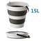 Portable Folding Bucket Silicone Foldable Basin For Camping Outdoor Washing And Car Cleaning 5L 10L 15