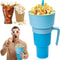 2 In 1 Snack And Drink Cup With Handle Portable Popcorn And Beverage Container For Kids And Adults 10