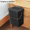 Small Hanging Trash Can With Lid Plastic Waste Bin For Kitchen Cabinet Under Sink Bathroom Use 1