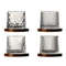 Rotating Whisky Glass With Bamboo Coaster Spinning Cocktail Glass For Whiskey Scotch Bourbon Wine 1