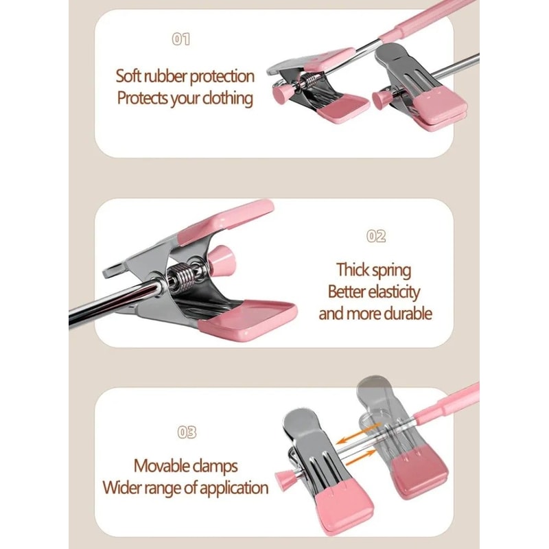 5 Pack Windproof Metal Clothes Hangers With Adjustable Clips Non Slip Pants Coat Drying Hangers For 1