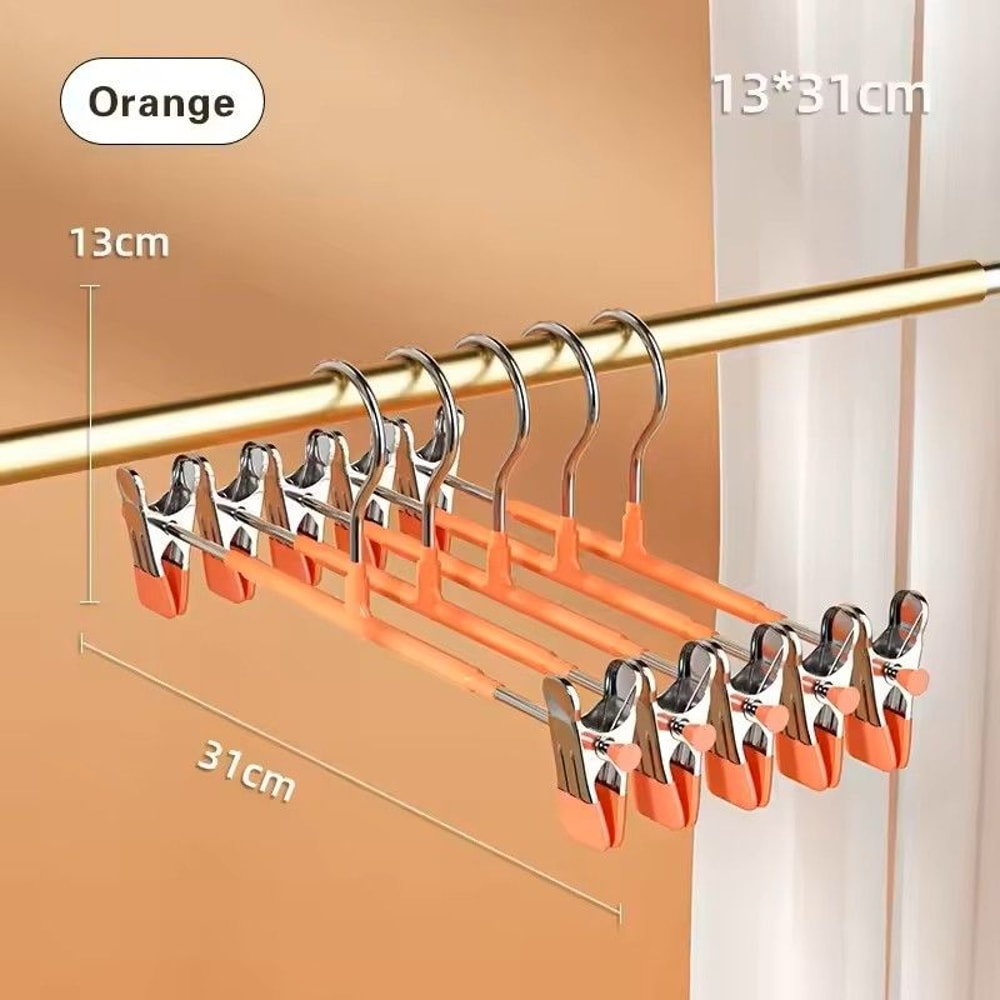 5 Pack Windproof Metal Clothes Hangers With Adjustable Clips Non Slip Pants Coat Drying Hangers For 10