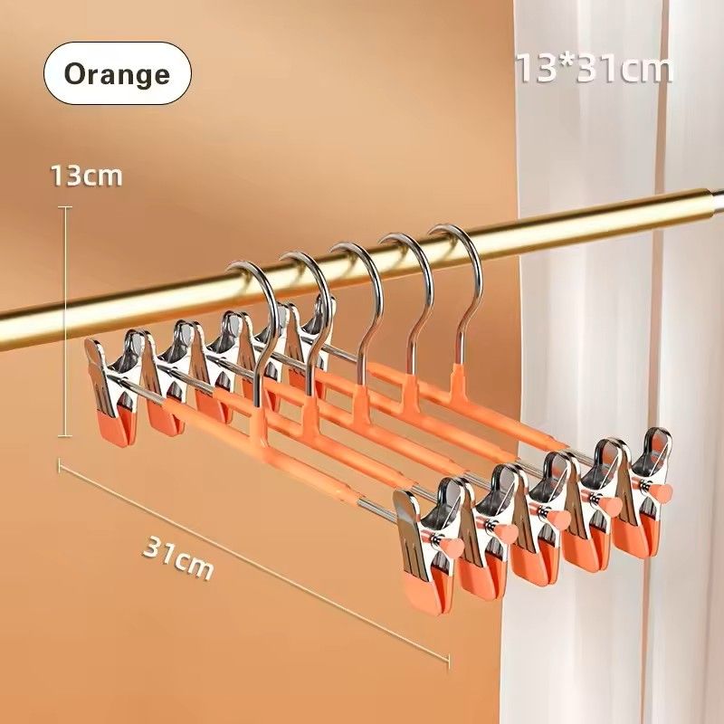 5 Pack Windproof Metal Clothes Hangers With Adjustable Clips Non Slip Pants Coat Drying Hangers For 10