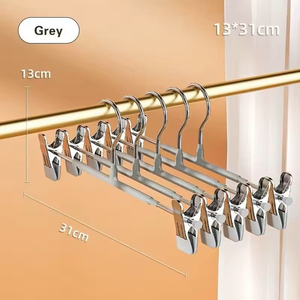 5 Pack Windproof Metal Clothes Hangers With Adjustable Clips Non Slip Pants Coat Drying Hangers For 8