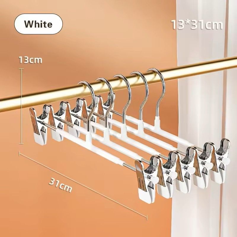 5 Pack Windproof Metal Clothes Hangers With Adjustable Clips Non Slip Pants Coat Drying Hangers For 7