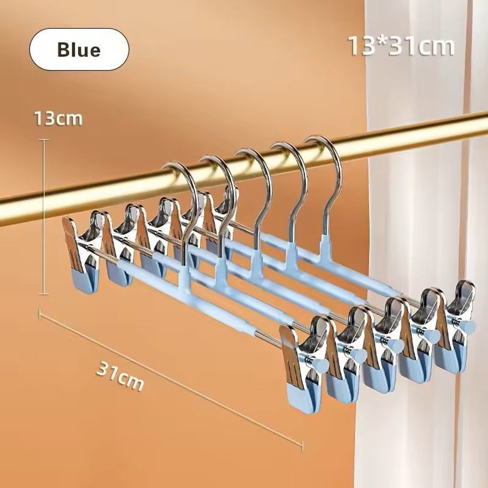5 Pack Windproof Metal Clothes Hangers With Adjustable Clips Non Slip Pants Coat Drying Hangers For 12
