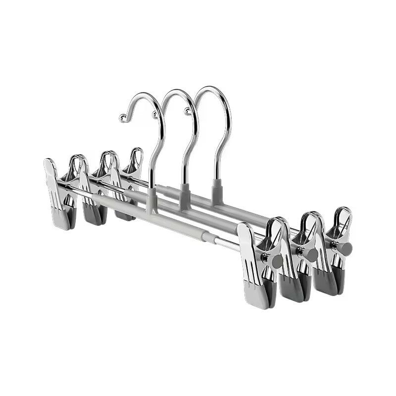 5 Pack Windproof Metal Clothes Hangers With Adjustable Clips Non Slip Pants Coat Drying Hangers For 2