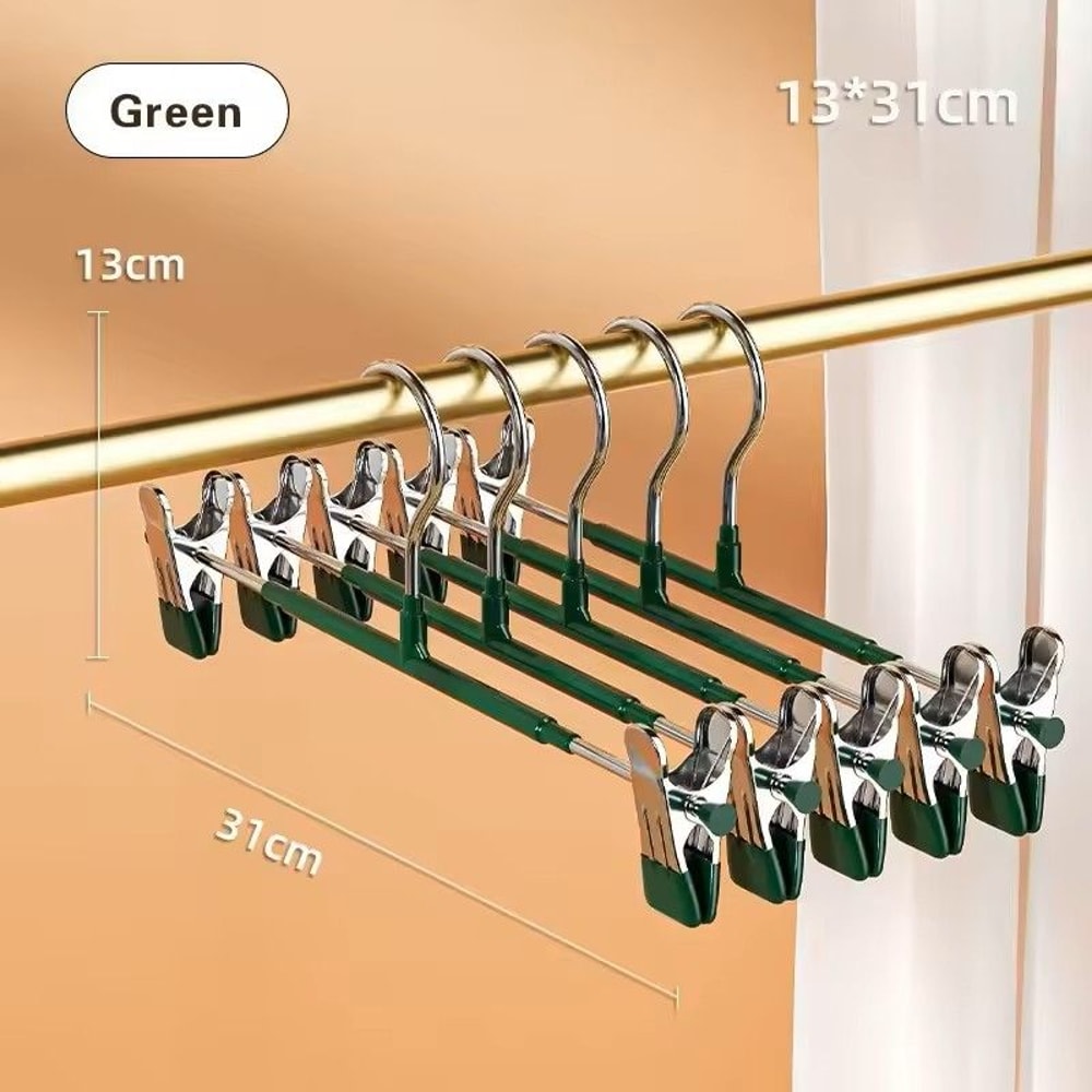 5 Pack Windproof Metal Clothes Hangers With Adjustable Clips Non Slip Pants Coat Drying Hangers For 9
