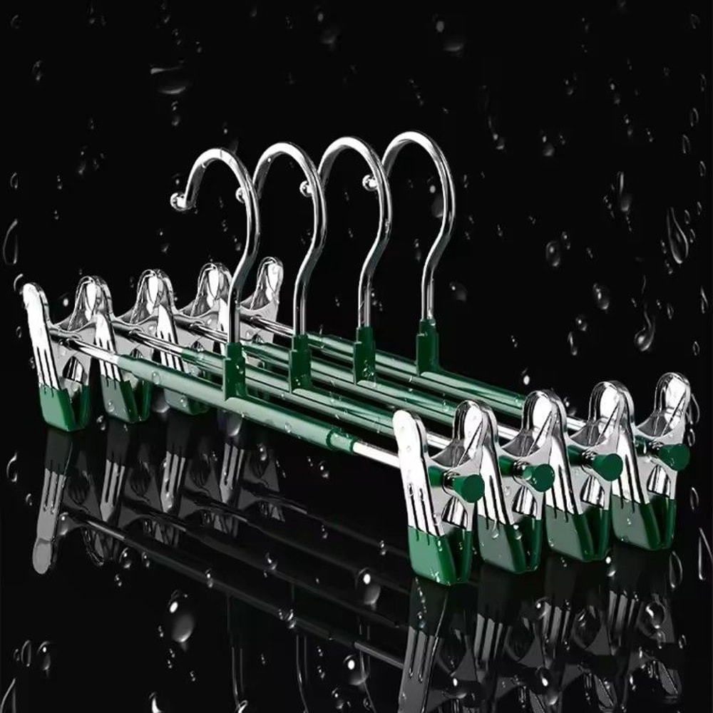 5 Pack Windproof Metal Clothes Hangers With Adjustable Clips Non Slip Pants Coat Drying Hangers For 4