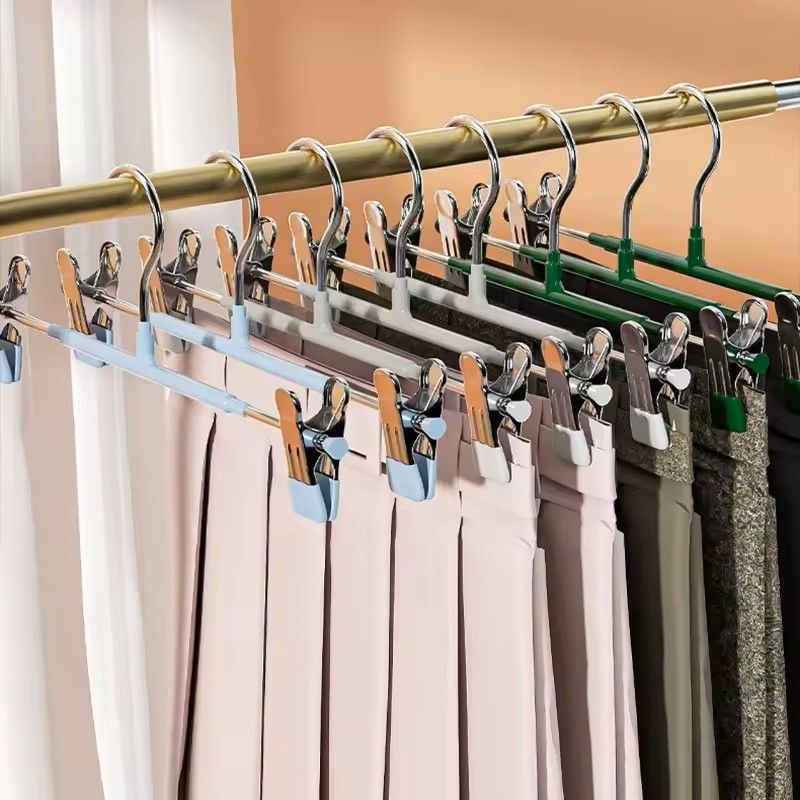 5 Pack Windproof Metal Clothes Hangers With Adjustable Clips Non Slip Pants Coat Drying Hangers For 3