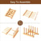Bamboo Dish Drying Rack With Drainboard Wooden Plate Bowl Cup Organizer For Kitchen Counter 3