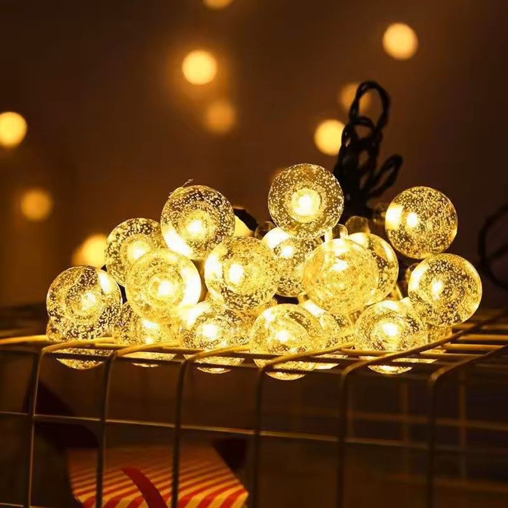 Solar Crystal Globe LED String Lights 1