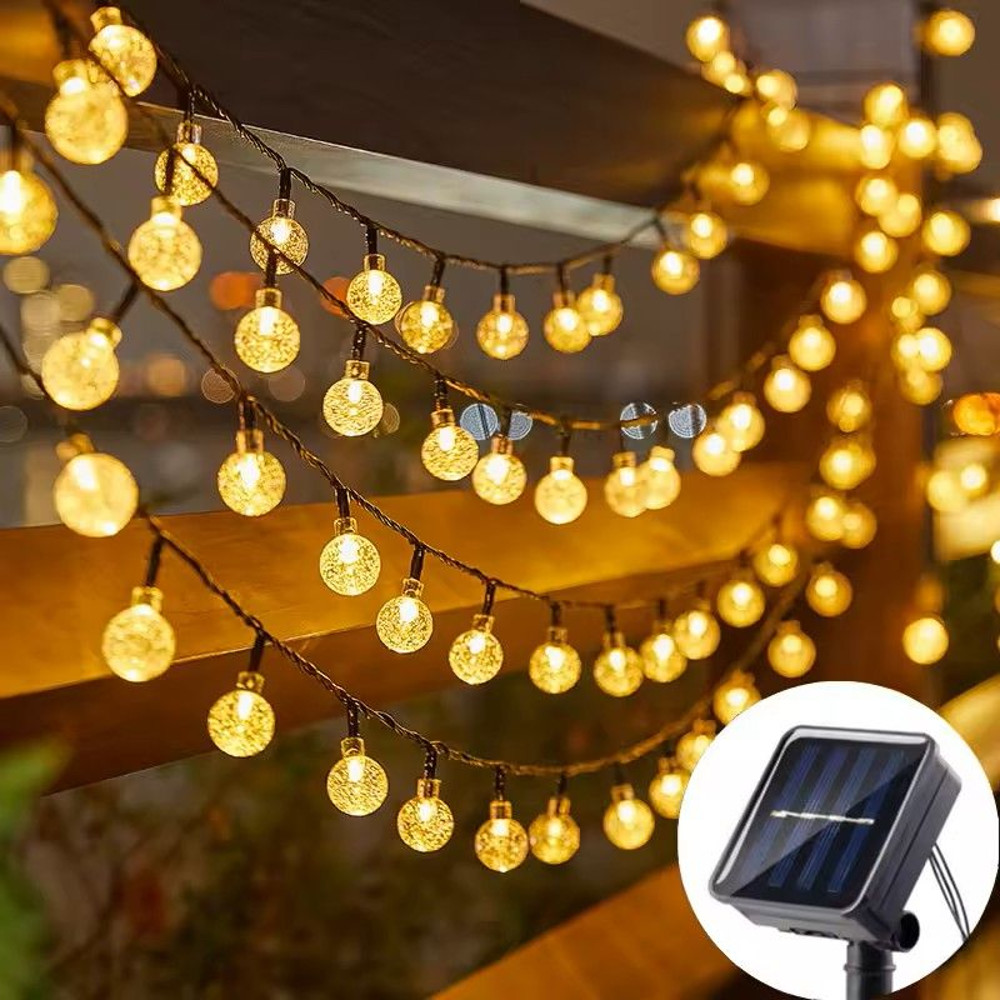 Solar Crystal Globe LED String Lights 0