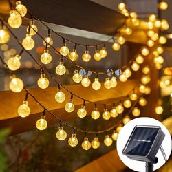 solar crystal globe led string lights