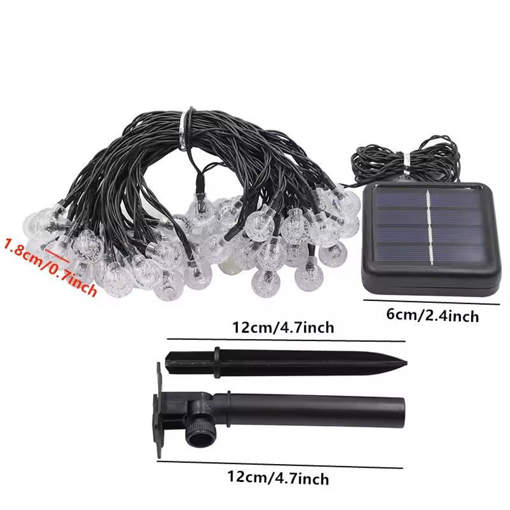 Solar Crystal Globe LED String Lights 8