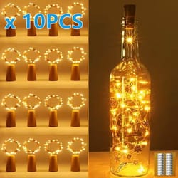 acrylic led wine bottle cork string lights (10 pack)