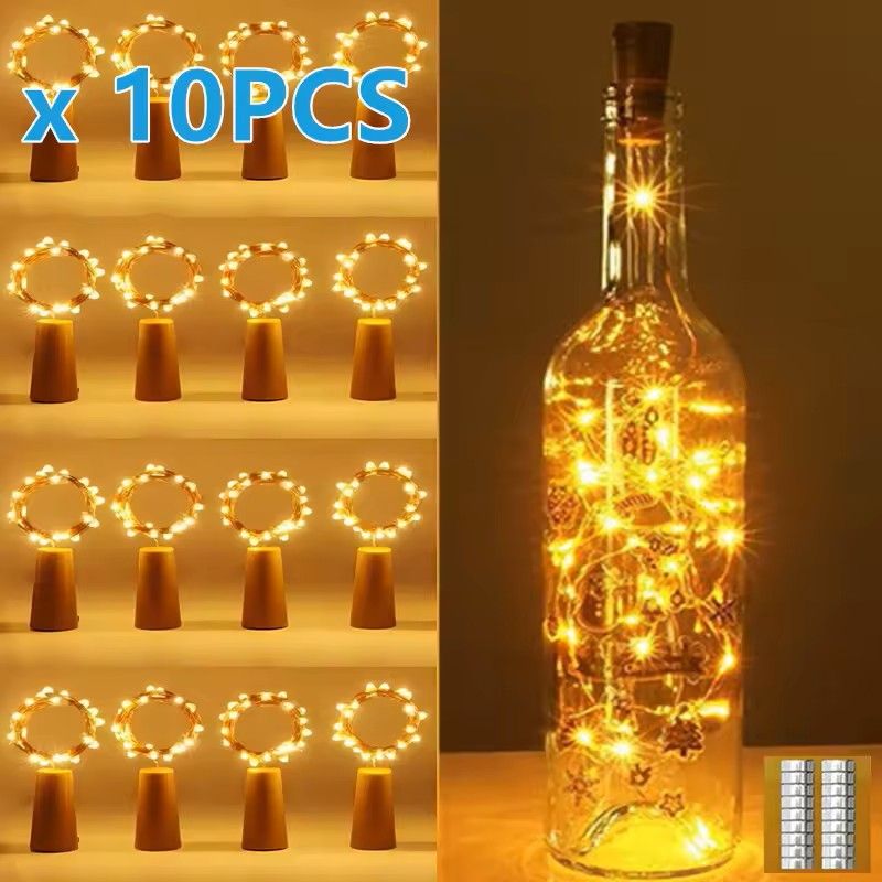 Acrylic LED Wine Bottle Cork String Lights 10 Pack 2
