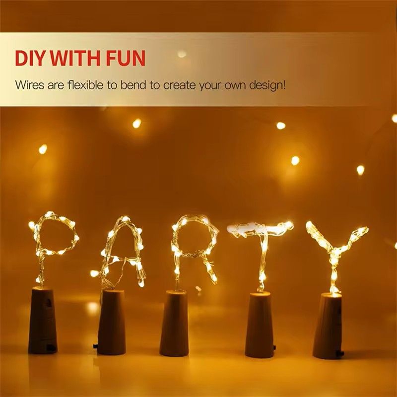 Acrylic LED Wine Bottle Cork String Lights 10 Pack 3
