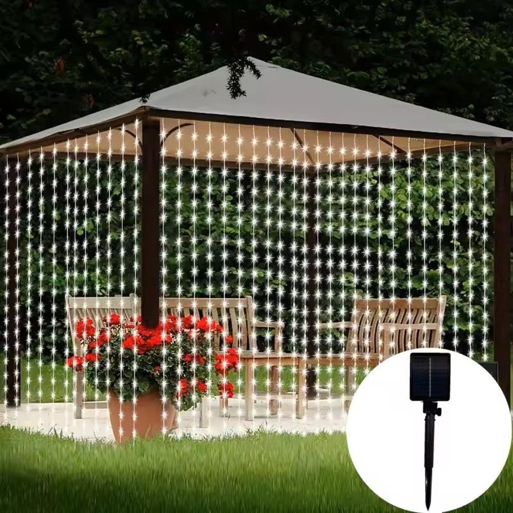LED Solar Curtain Lights Outdoor 7