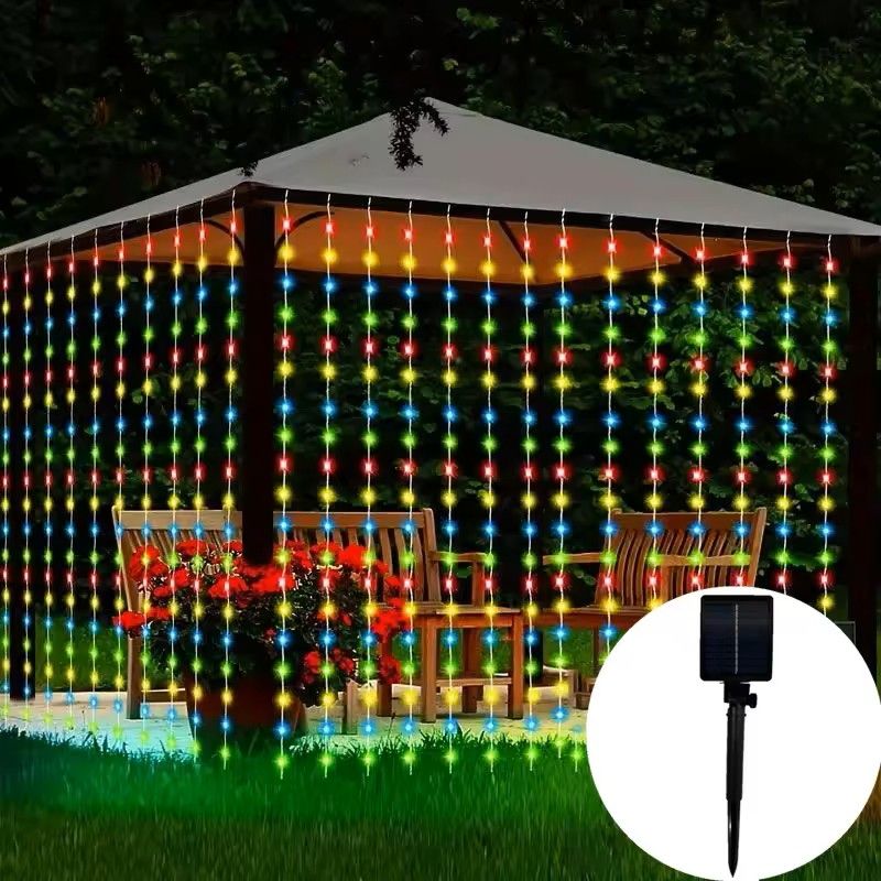 LED Solar Curtain Lights Outdoor 6