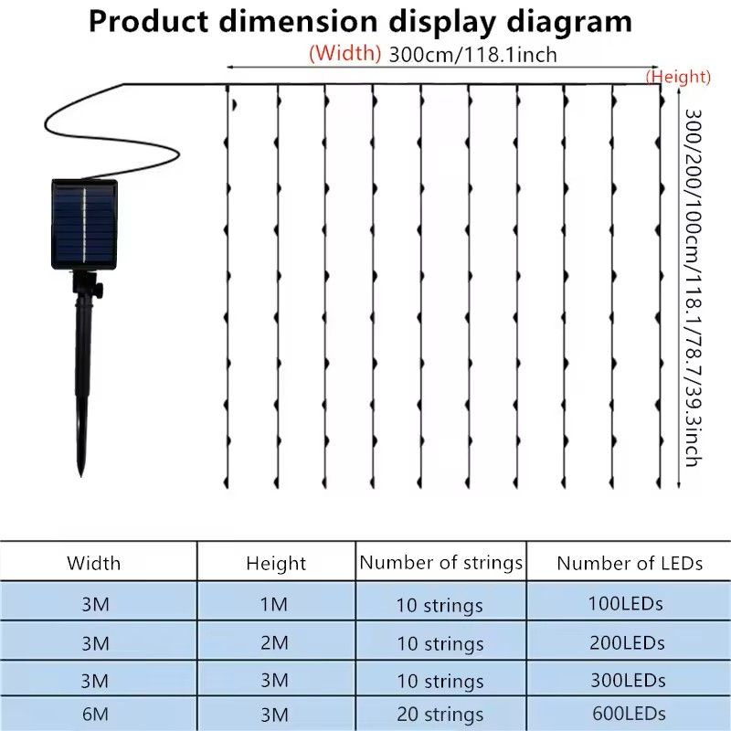 LED Solar Curtain Lights Outdoor 5
