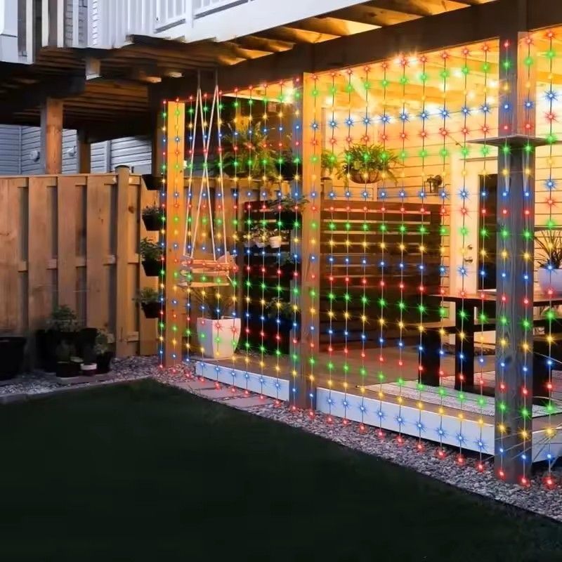 LED Solar Curtain Lights Outdoor 4
