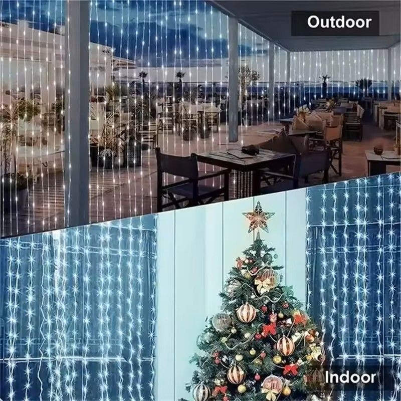 LED Solar Curtain Lights Outdoor 3